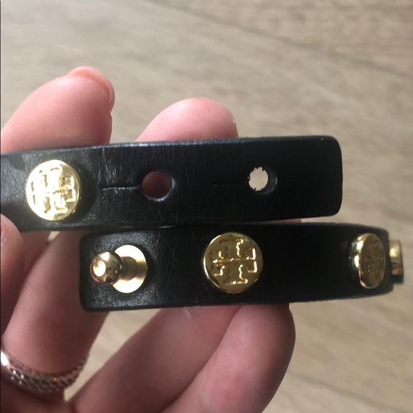 Tory Burch Black Leather Wrap Bracelet - Picture 3 of 4